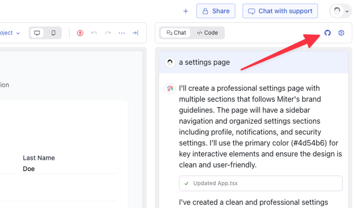 magic patterns sync with github