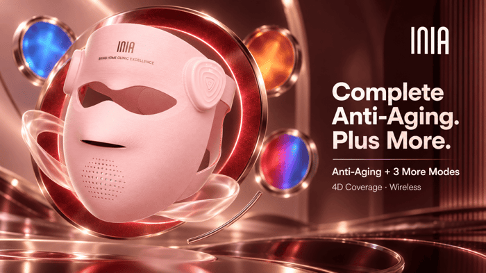 INIA GLOW 4D offers complete anti-aging plus three additional modes, 4D coverage, and wireless use