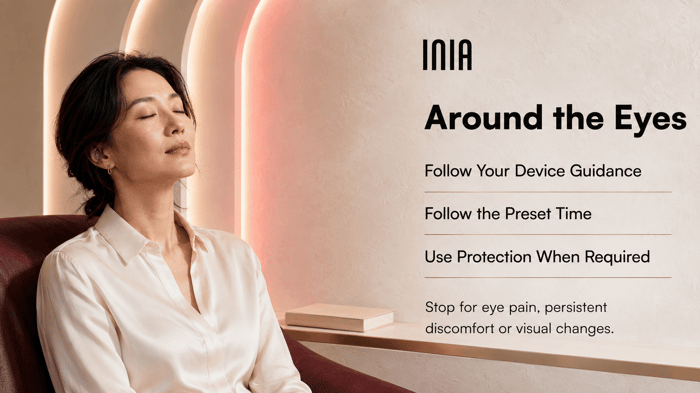 Safety guidance for using red light therapy around the eyes