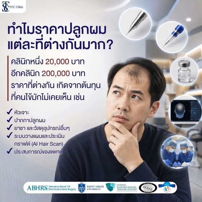 ทำไมราคาปลูกผมแต่ละคลินิกต่างกันมาก?