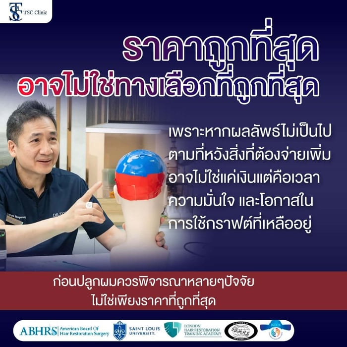 ราคาถูกที่สุด อาจไม่ใช่ทางเลือกที่ถูกที่สุด เพราะหากผลลัพธ์ไม่เป็นไปตามที่หวัง สิ่งที่ต้องจ่ายเพิ่มอาจไม่ใข่แค่เงิน แต่คือเวลา ความมั่นใจ และโอกาสในการใช้กราฟต์ที่เหลืออยู่