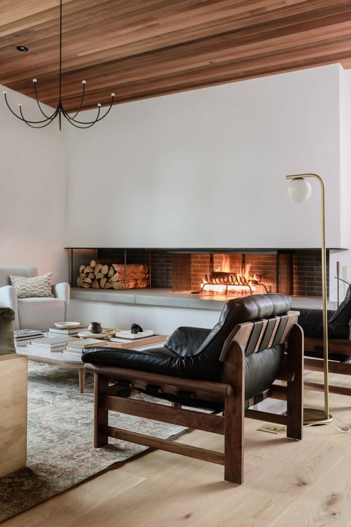 Interior Designer Julia Miller of Yond Interiors designs a living room with handmade vintage rugs