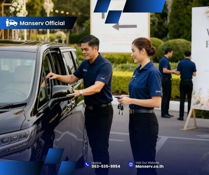 ภาพบริการ Valet Parking จากพนักงานของ Manserv