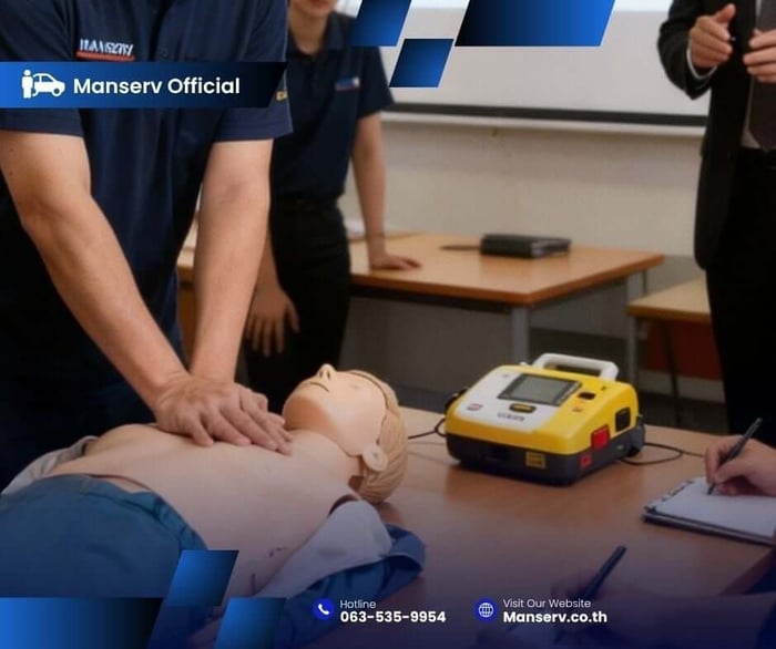 ทำไมพนักงานขับรถระดับพรีเมียมของ Manserv ทุกคน ต้องผ่านการฝึกอบรม First Aid & CPR?