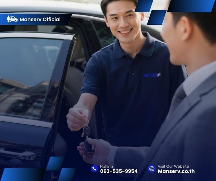 ภาพของพนักงานของ Manserv ให้บริการ Valet Parking