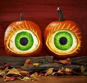 Halloween Crafts - spooky pumpkin eyes