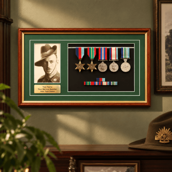 Medal Picture Display Frame with Green Mat Board 