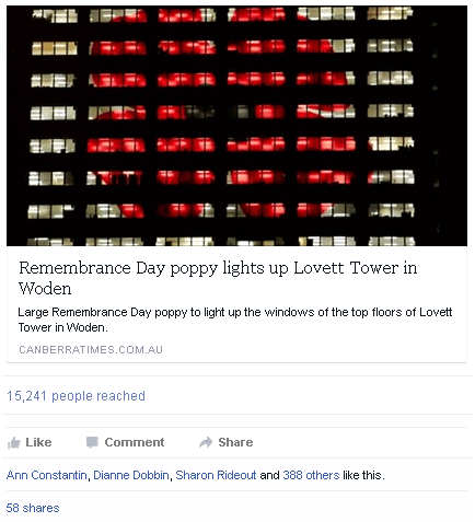 Remembrance Poppy on Lovett tower