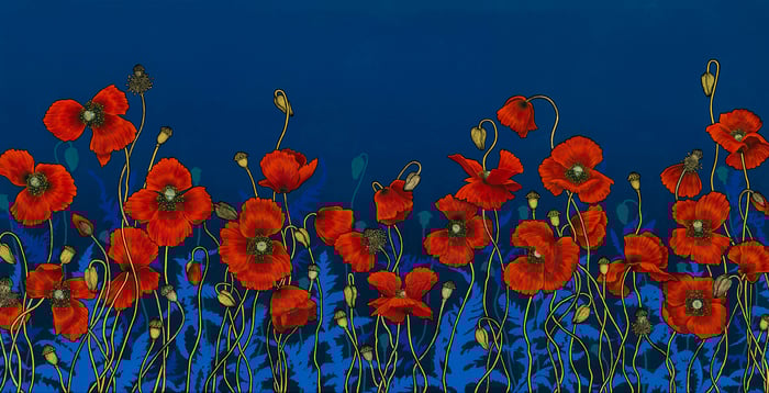 Mpressions Where the Poppies Grow Aluminium Print