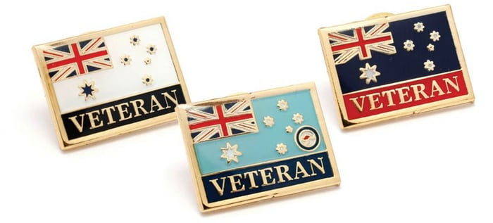 Veteran Lapel Pins with Flags