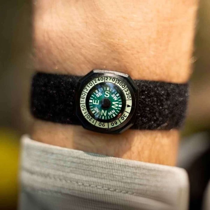 Coghlans Wrist Compass worn on wrist