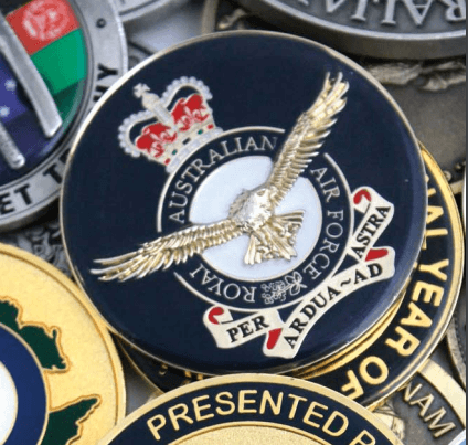 Custom medallion featuring the RAAF emblem