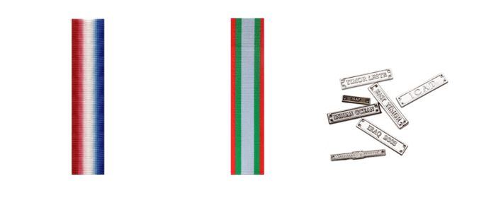 A red white and green ribbon  Description automatically generated