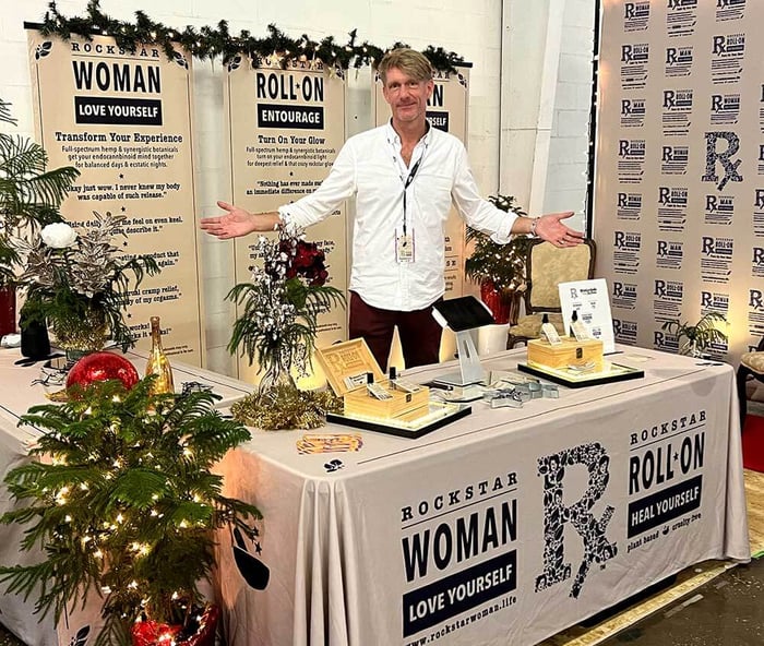 Rockstar Blends | Winterdelic 2024 | John and the booth ready to go