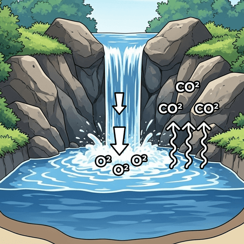 O2 enters and Co2 goes out