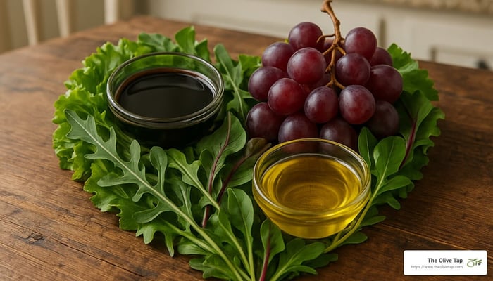 heart health concept with balsamic dressing ingredients - balsamic dressing benefits
