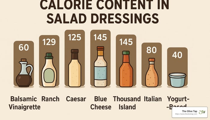 comparison of calorie content in different salad dressings - is balsamic vinaigrette fattening