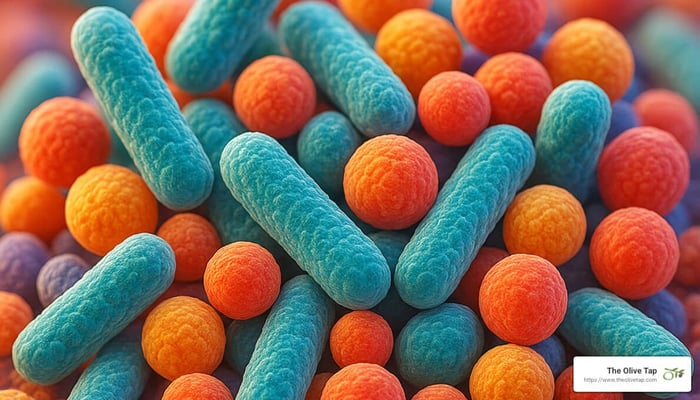 microscopic view of beneficial gut bacteria - balsamic dressing benefits