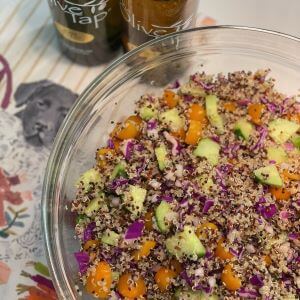 Recipe Using Flavored Olive Oils: Easy Quinao Salad with Basil Lemon Vinaigrette
