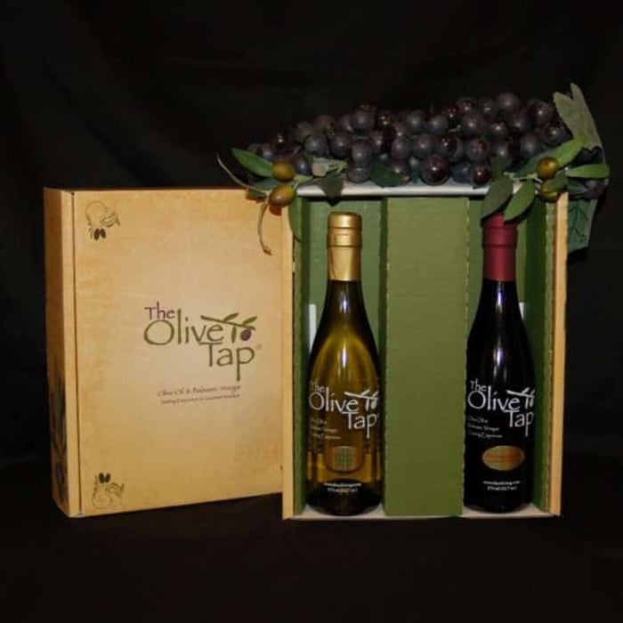 Bottle of Olive Oil and Vinegar in a Gift Box