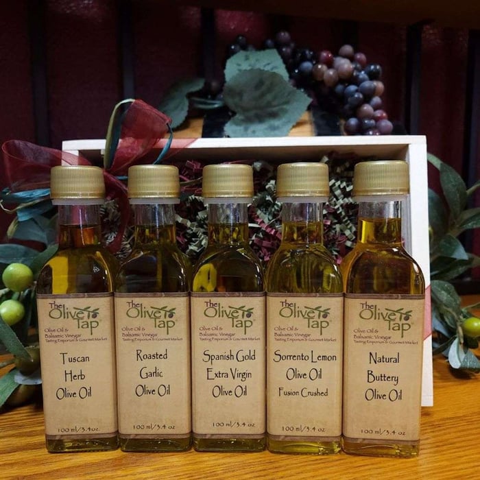 variety of infused olive oil bottles - flavor infused olive oil