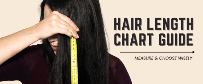 Hair length chart for women featuring straight, wavy, and curly hair— a visual guide to wig and topper length by texture.