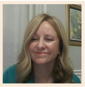 Michelle Dugal wearing the Extra Large Athena 14" Hair Topper from Dimples Hair.
