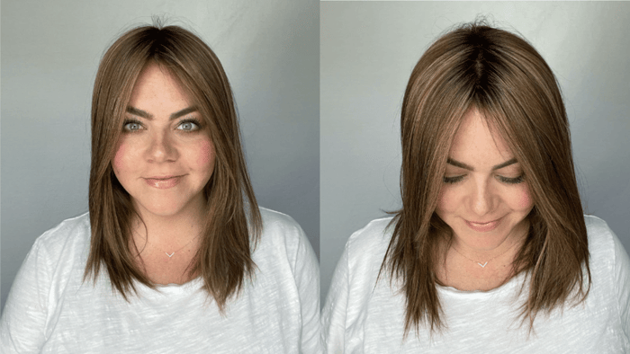 Lacie Rodriguez wearing the Clio 14 L French Hair Topper