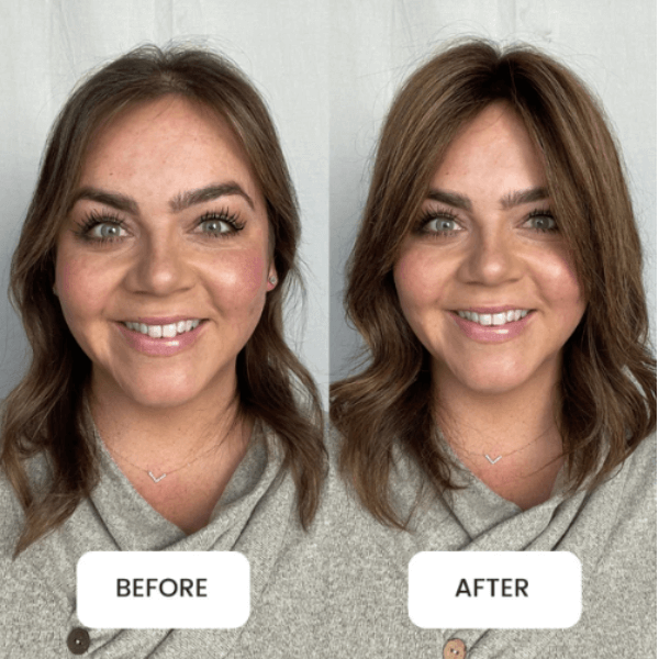 large hair topper size before and after