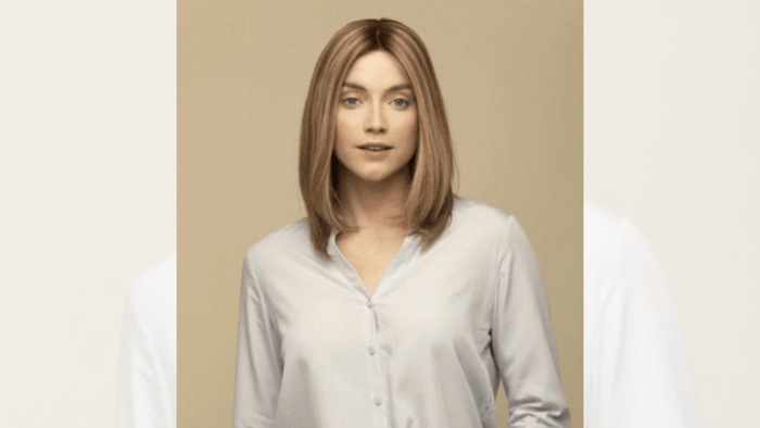 A lob or medium length wig that hovers around the collarbone.
