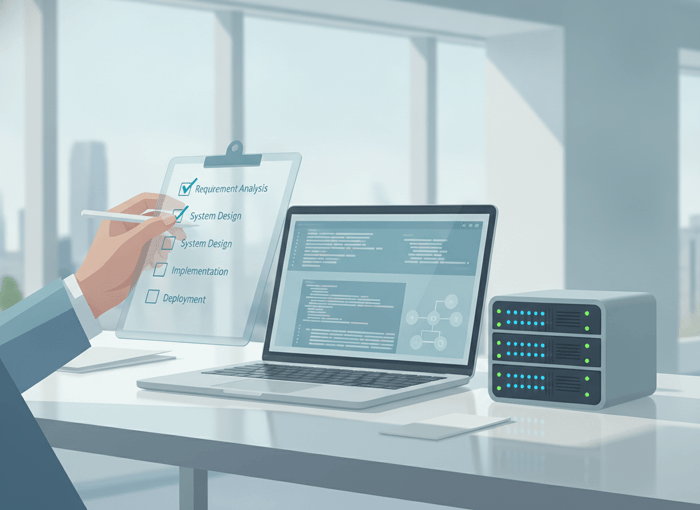 A hand checking off items on a disaster recovery testing checklist