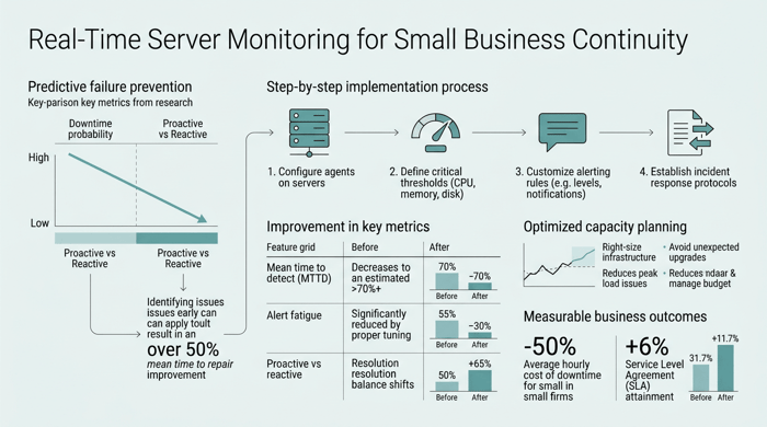 Real-Time Server Monitoring for Small Business Continuity infographic