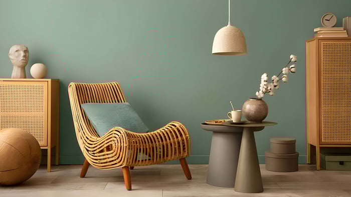 contemporary wooden furniture in a home interior.