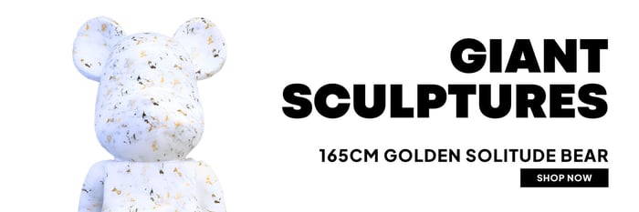 golden solitude giant bear sculpture