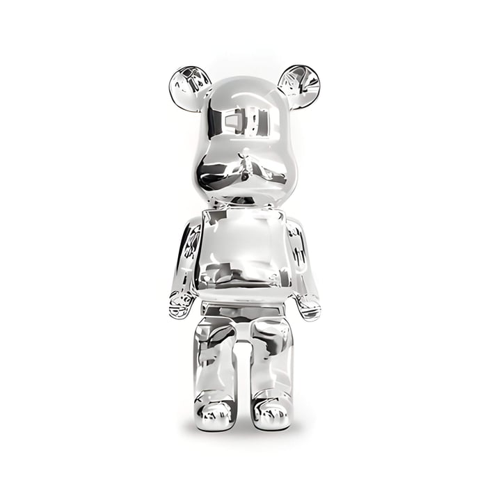 A silver Giant Bears Sculpture