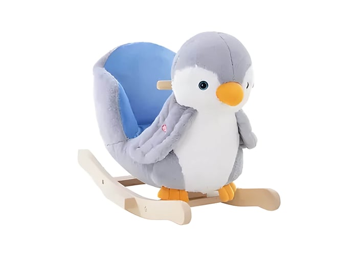 A penguin rocking horse