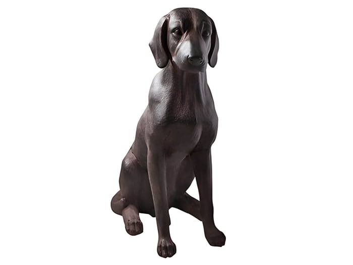 a large bronze sculpture of a labrador dog
