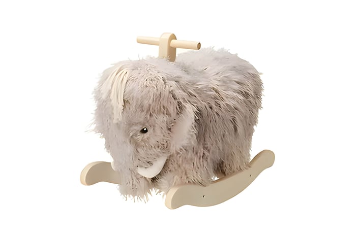a brown mammoth rocking children's toy