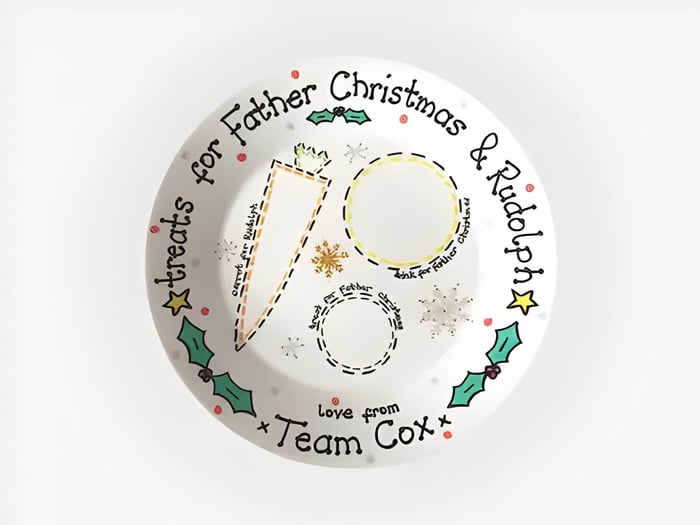A children's Christmas dinner plate