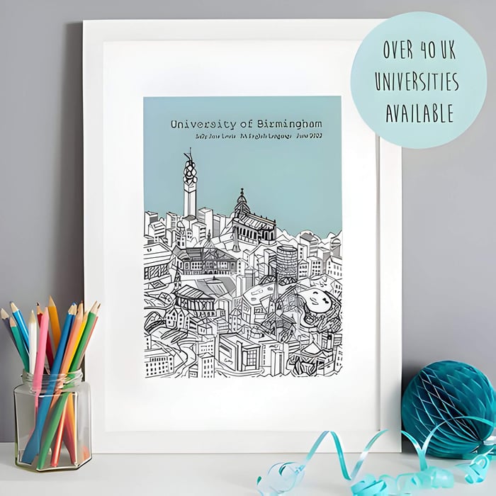 A line drawing city scape of Birmingham