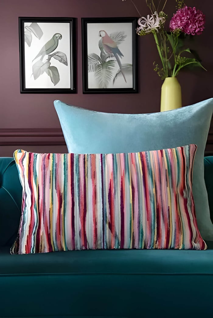 cushions in vibrant hues