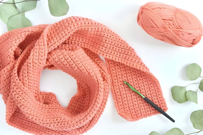 Crocheted scarf for winter