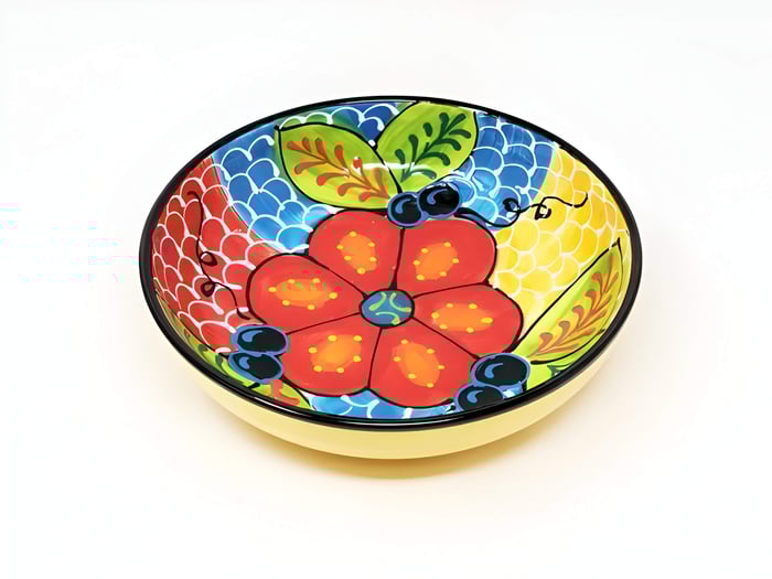 Colourful porcelain serving bowl
