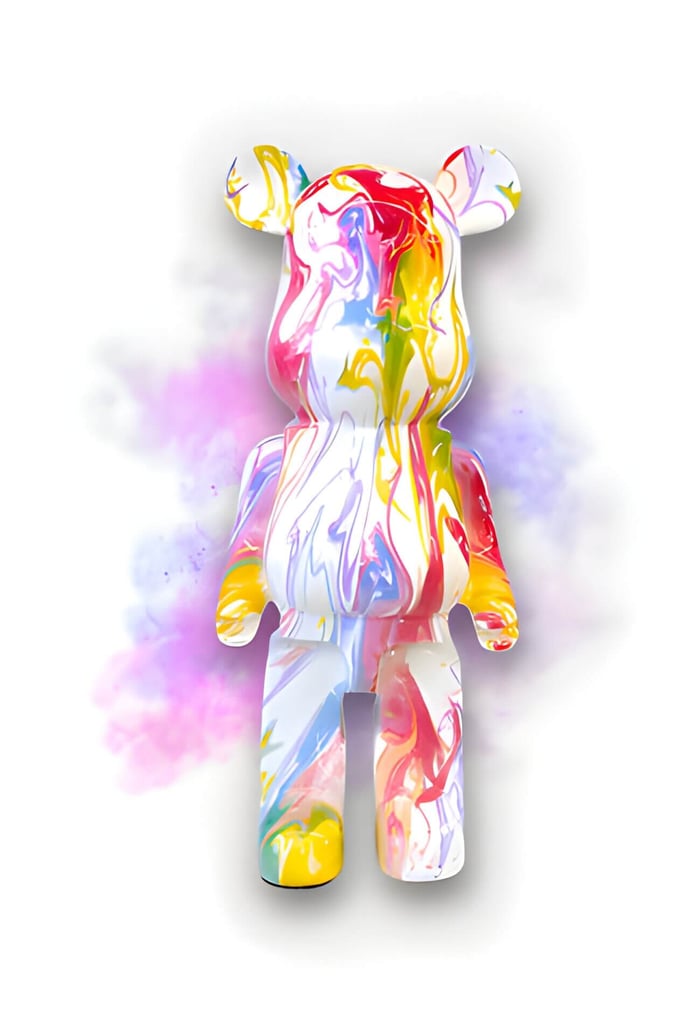 a multicoloured giant bear sculpture