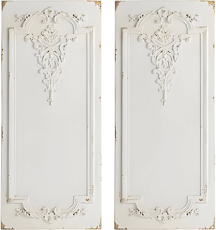 2 cream vintage looking wall panels