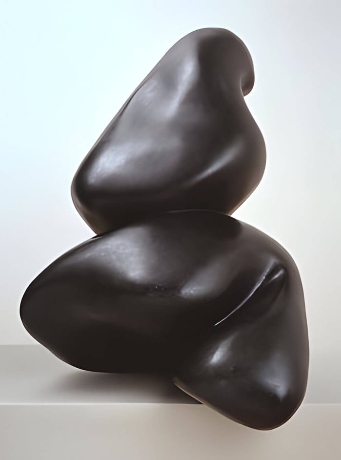 a black abstract sculpture