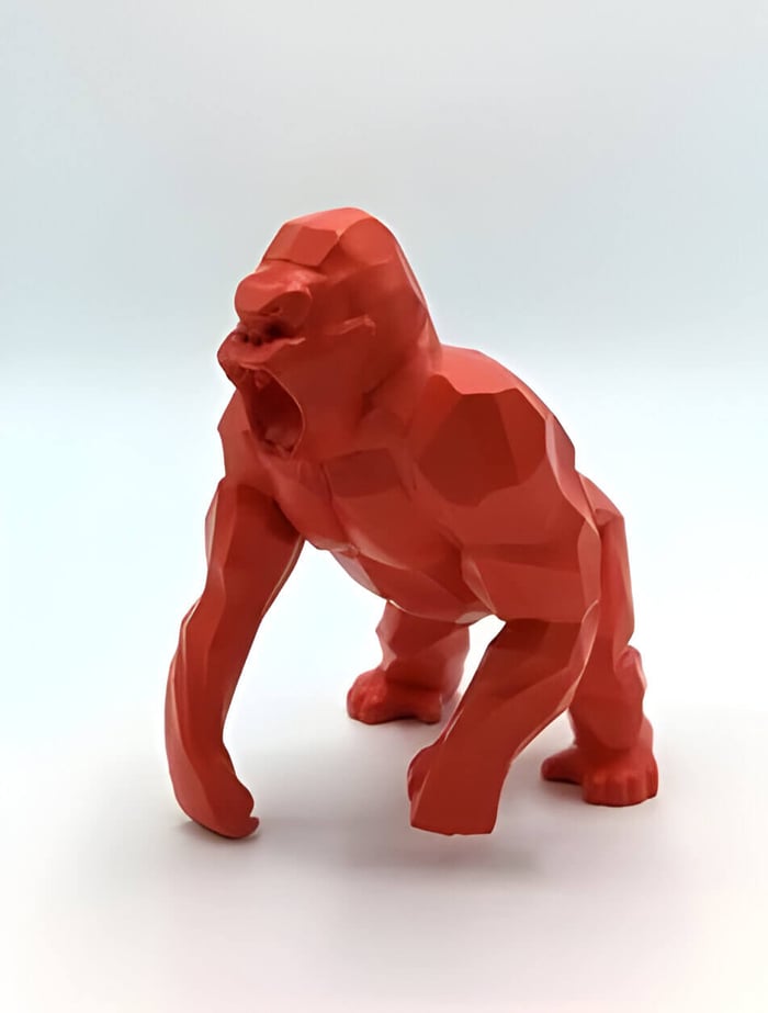 Red wild gorilla statue