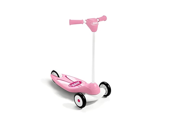 a child's pink scooter