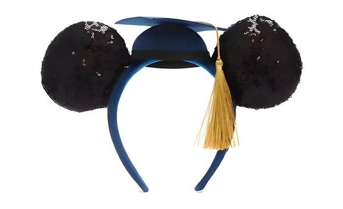 Blue and black sequin Mickey Mouse ears
