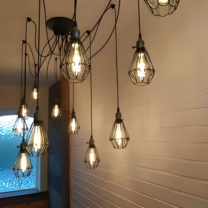 industrial style hanging light fittings